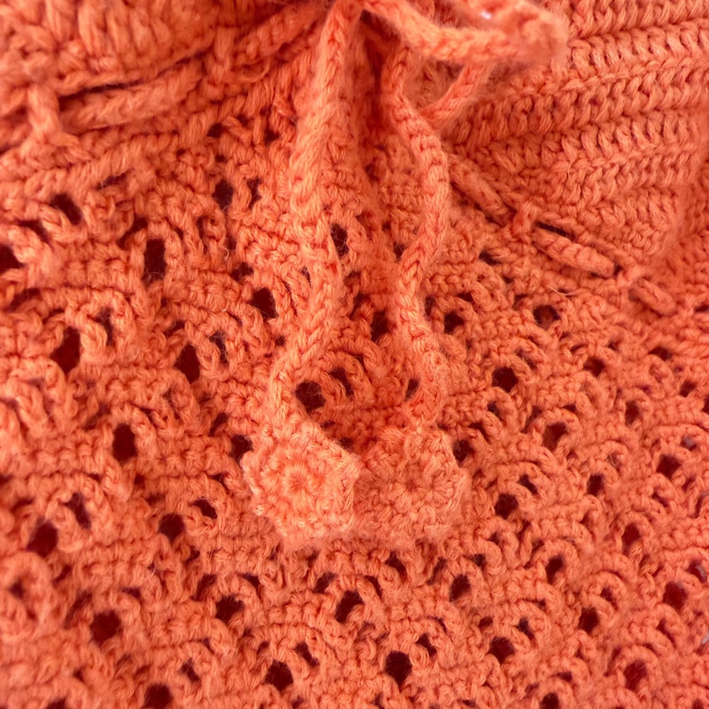 Y2K Banana Republic Crochet Camisole Women Medium Orange Boho Beach Festival - Picture 5 of 9